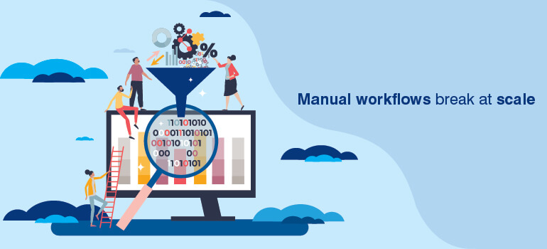 Manual workflows break at scale