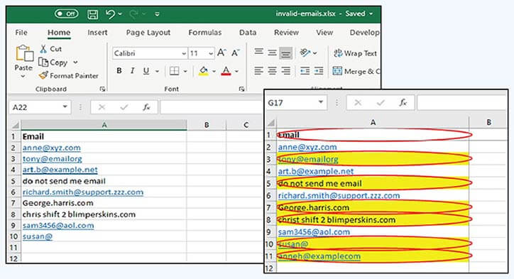 invalid outdated data example