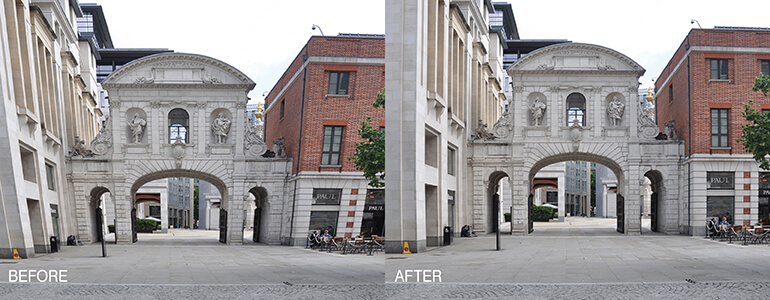 Straighten vertical lines and fix lens distortion