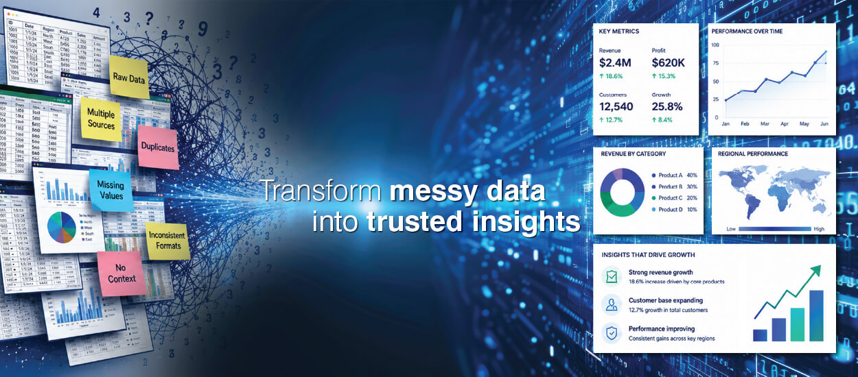 Transform messy data into trusted insights